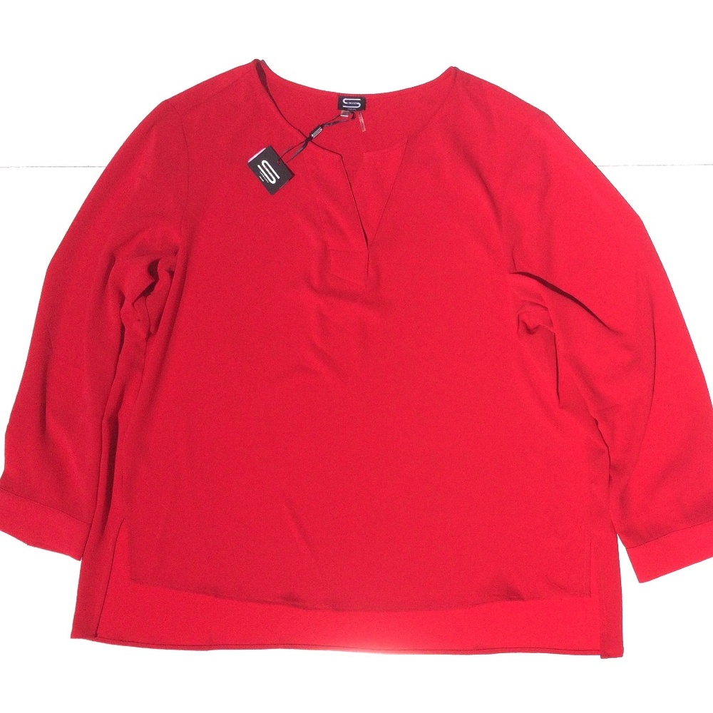 Sioni Tunic Top Shirt Blouse size 3X Red